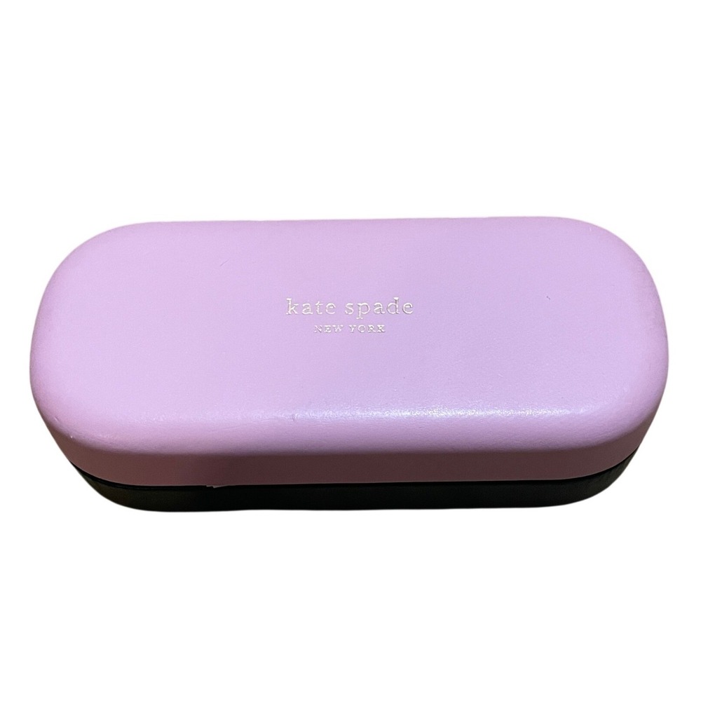 Kate Spade New York Pink Green Colorblock Hard Sunglasses Eyeglass Case & Cloth